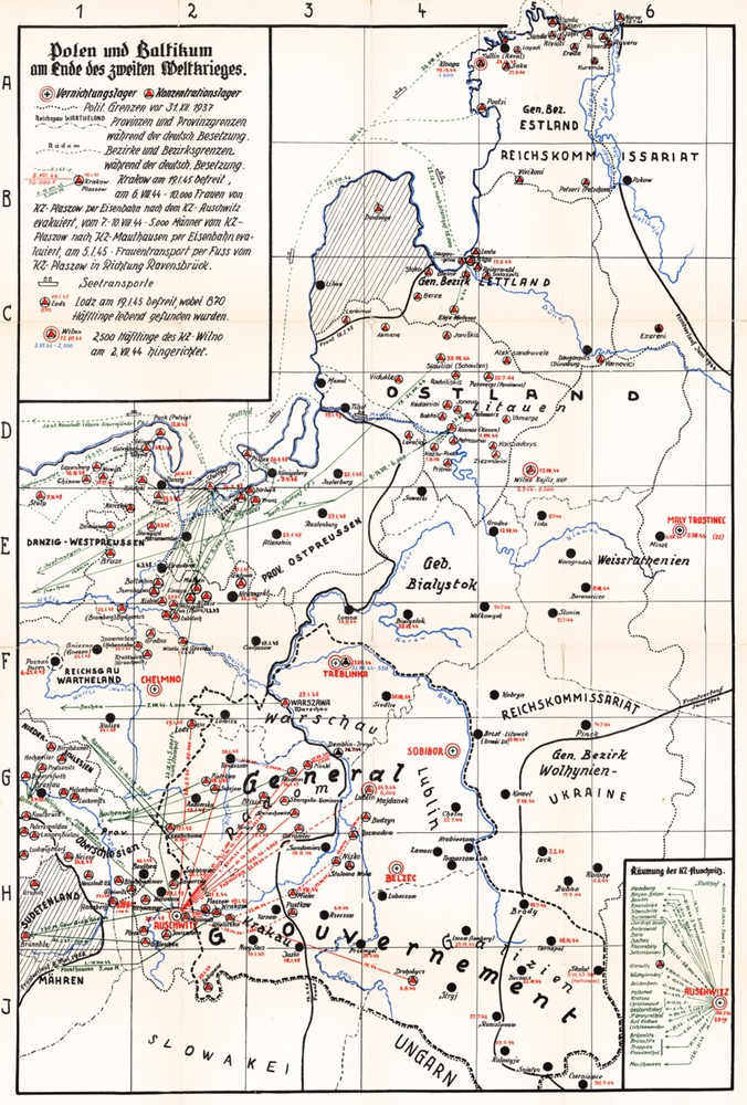 Mapping the Holocaust – Poland and the Baltic the End of World War II Map Poster
