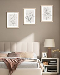 Gallery-Style 12x16in Minimalist Botanical Wall Art – Set of 3 Framed Prints