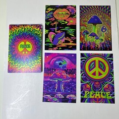 Wall Collage Kit 4x6in Trippy Psychedelic Colorful Mushroom Hippie 50 PCS