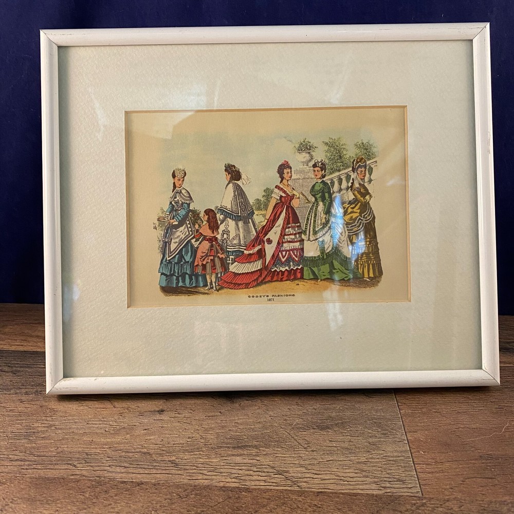 Godey’s Fashions 1871 8″ x 10″ Framed Matted Print Women Hang or Tabletop Frame