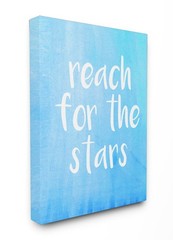 Reach for The Stars Blue and White Canvas Wall Art, 16 x 20, Multi-Color