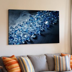Wall Art Captivating Arrangement Of Various Blue Gemstones, Including Large