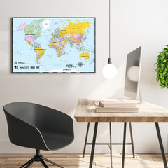 USA & World Map Poster Set 24×36 Laminated Wall Maps Geography Chart Made in USA