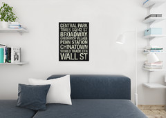 Subway Stations New York City Black and White Art Print Poster 24×36 inch