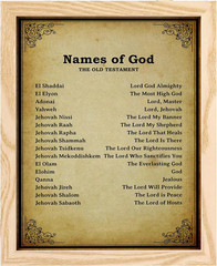 Names of God Christian Wall Art Decor – Inspirational Bible Verse Art Print for