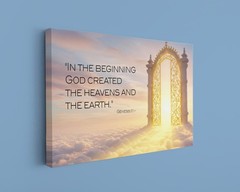 Genesis 1:1 Canvas Christian Art Bible Verse Wall Decor Faith Poster