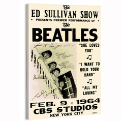 1964 The Beatles on the Ed Sullivan Show (Signed) Concert Poster or Canvas Home