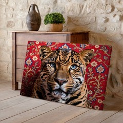 Blue Eyed Jaguar Wildlife Canvas Wall Art Exotic Big Cat Animal Print Decor