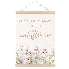Boho Floral Girl Nursery Poster Hanger Frame, Wildflower Nursery Decor, in a …