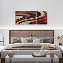 Red Black Brown 3 Pieces Wall Art for Living Room Decor,Abstract Picture Bedr…