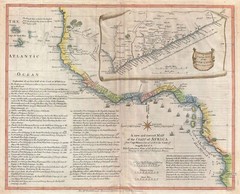 1755 West Africa Slave Trade Map Invaluable Reference of History Poster Print