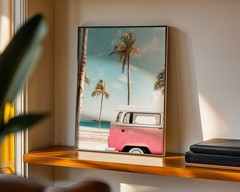 Beach Ocean Relaxing Wall Art Poster Print BS100-78_Frame Mockup 480