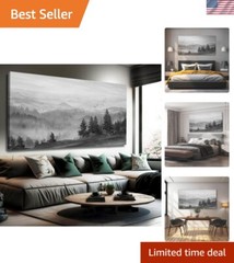 Elegant 30×60 Inch Foggy Mountain Wall Art – Perfect for Living Room & Office