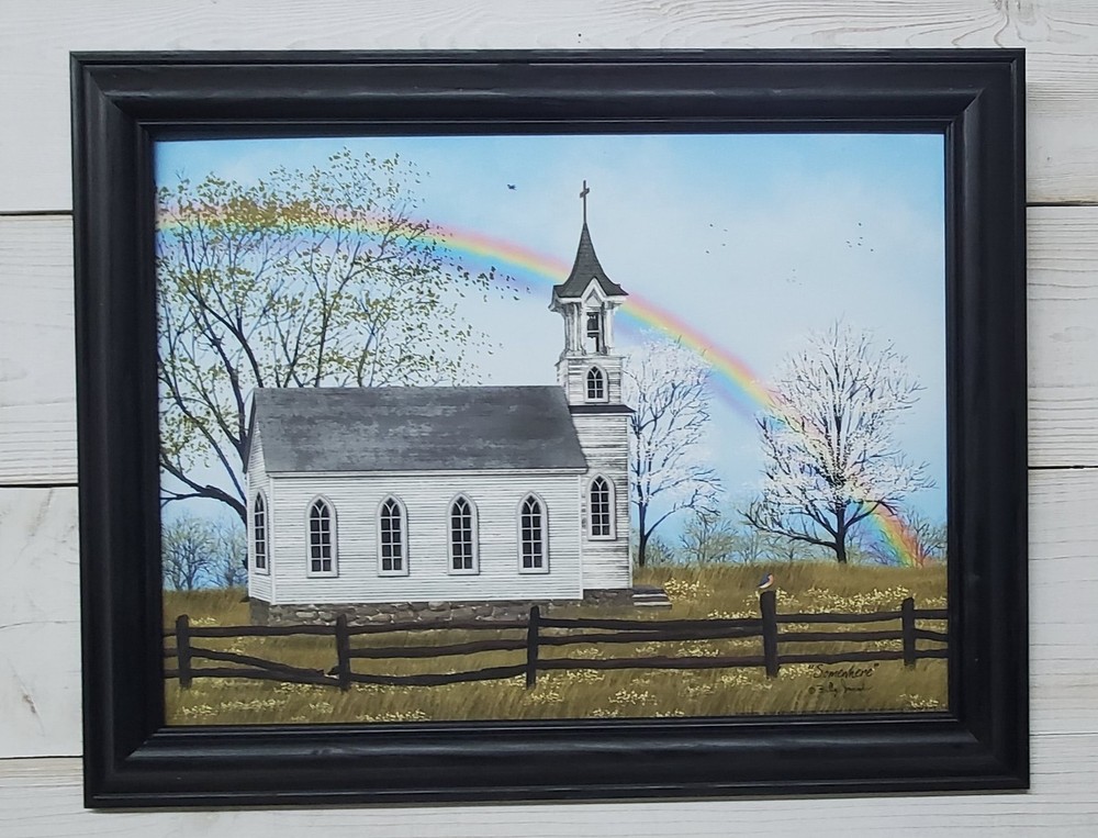 Billy Jacobs «Somewhere» church rainbow 12×16 Framed wall picture Made in USA