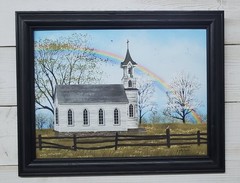 Billy Jacobs «Somewhere» church rainbow 12×16 Framed wall picture Made in USA
