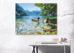 Ducks On A Lake Canvas Print Set – Ready To Hang Duck Wall Art Duck Home Decor