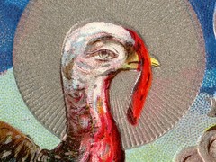 1909 Thanksgiving Turkey Poster: Retro Fall Harvest Postcard Wall Art, Decor