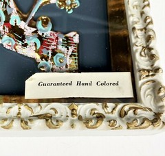 Four Seasons Vtg USA Americana Hand Colored Tree Picture Retro Plastic Frame