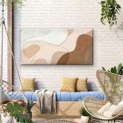 Abstract Lines And Soft Color Blocks Unframed Canvas Painting for Living
