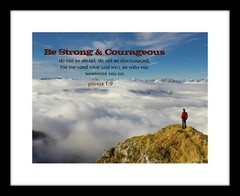 Bible Verse 8×10 Print Be Strong Courageous Christian Scripture Inspirational