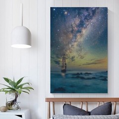 Landscape Poster Starry Unframed Interior Canvas Wall Art 12×18 Inch 1-Piece