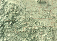 North Dakota Map, North Dakota 2D Relief Map – 2D Flat Print
