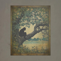 BIGFOOT TREE Wall Art, Sasquatch Flower Nature Poster, Cryptid Botanical Decor