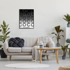 24 In. X 30 In. «Black and White Ombre C and O Typography on Marble » by Daphne