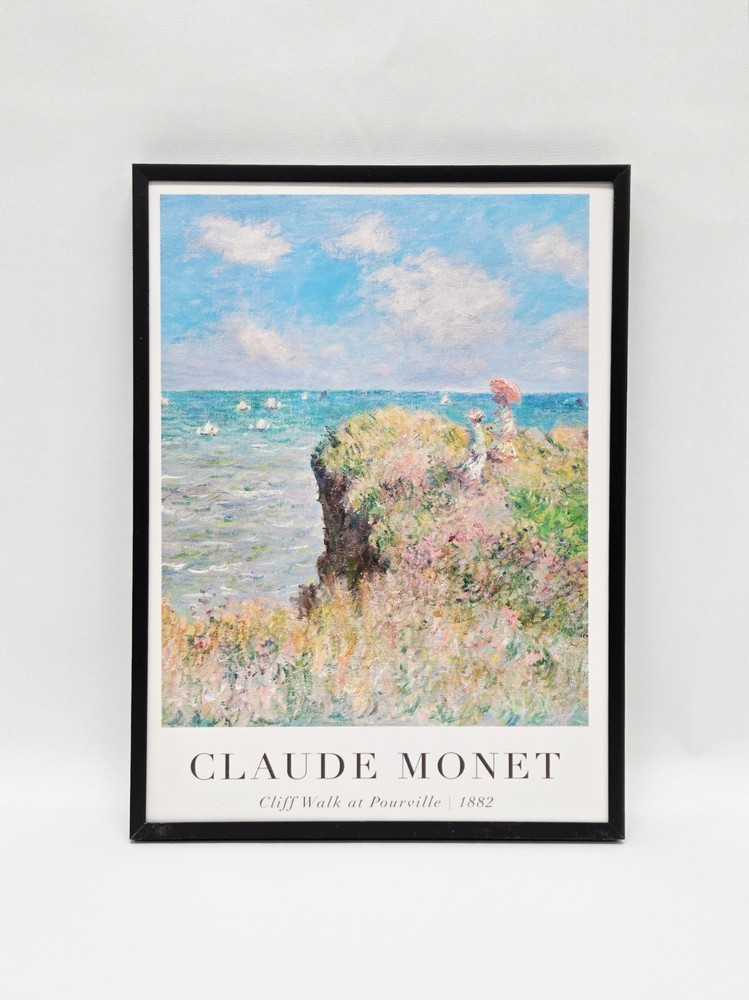 Black Frame Canvas Wall Decoration Monet Abstract Nature Flowers Decor 8×10