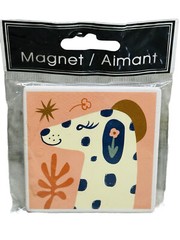Greenbrier Ceramic Refrigerator Yellow Dog Art Print Magnet 3x3Inches