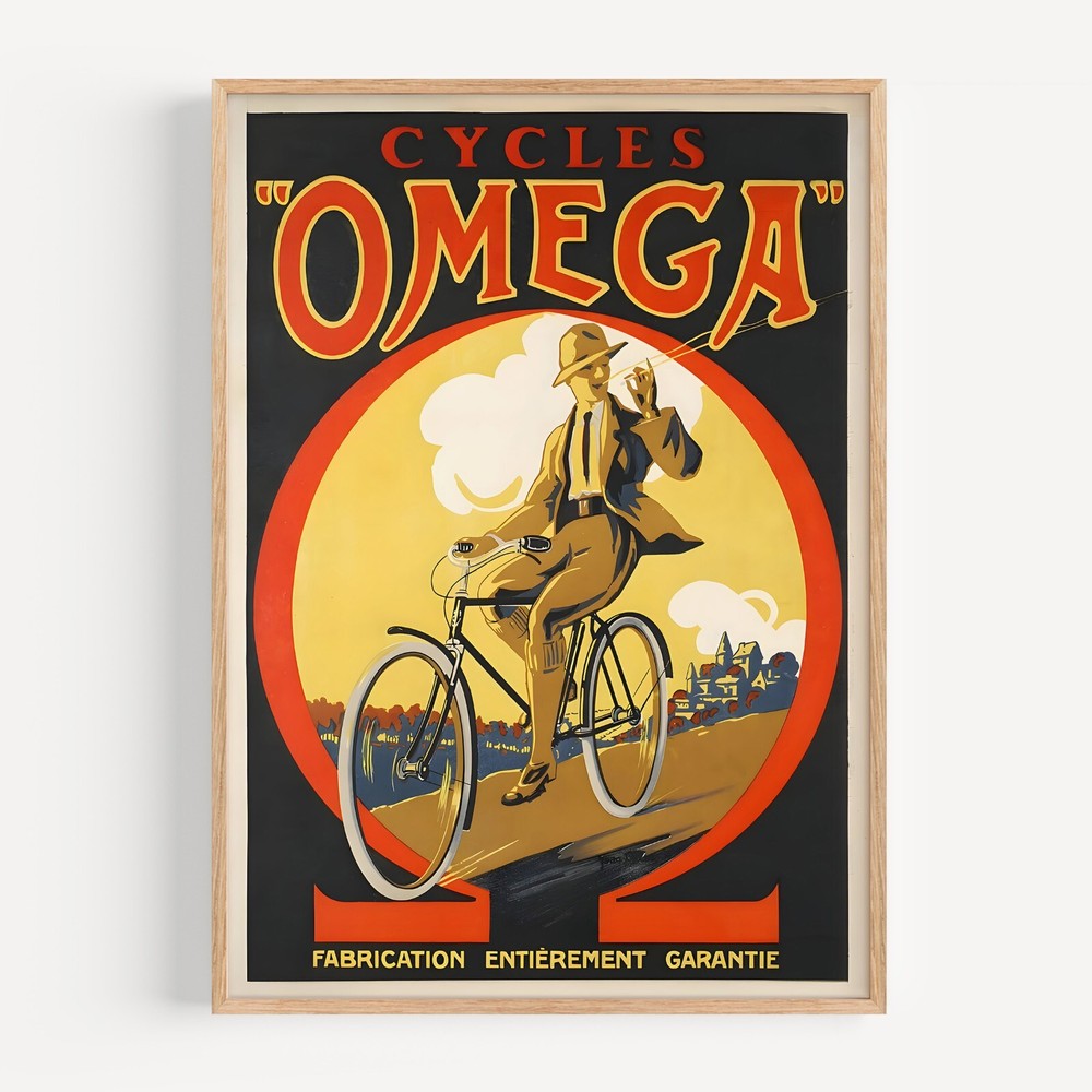 Cycles Omega (2) (France) Bicycle 1925 Retro Vintage Poster Print