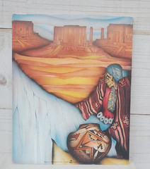 Native American Art Print Southwest pottery landscape 8×10 wall picture