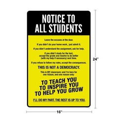 Classroom Rules Poster High School Supplies For Teachers Yellow 16×24