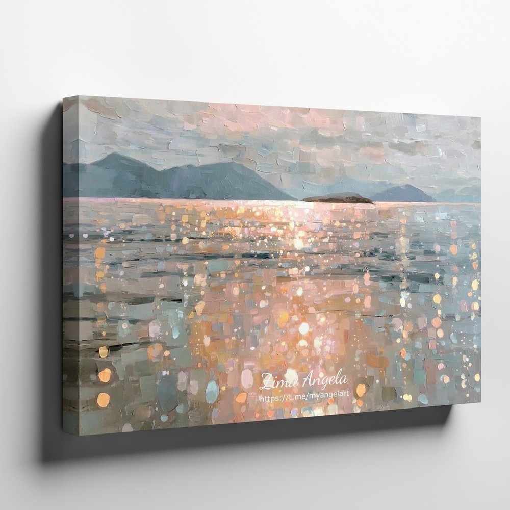 Abstract Sea Landscape Canvas Wall Art Modern Coastal Painting Ocean View Decor