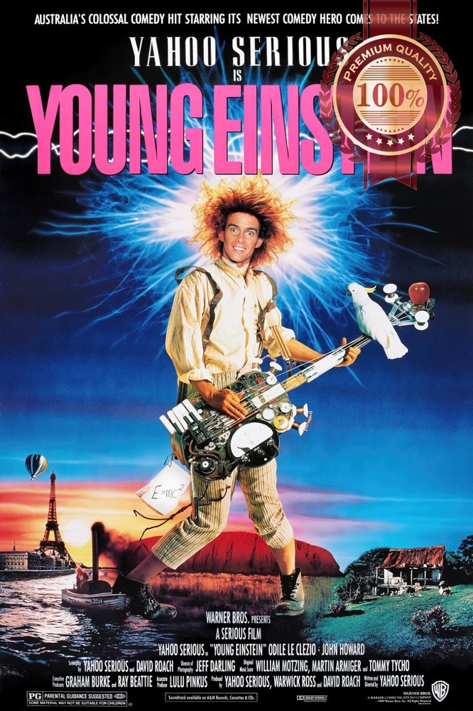 YOUNG EINSTEIN 1988 80s ORIGINAL CINEMA OFFICIAL MOVIE ART PRINT PREMIUM POSTER