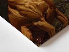 Canvas Wall Art a Detailed Classical Style Painting of a Brown Dog Sitting