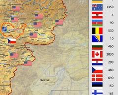 2009 Afghanistan Map ISAF RC PRT Locations Troop Strength NATO OTAN Military