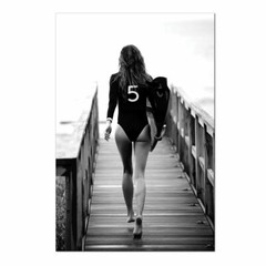 Set of 3 – Gisele Bündchen Poster Giselle Bundchen Print Surfboard Beach Coastal