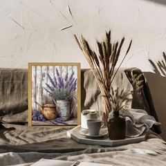 Wood Framed Rustic Floral Wall Art Set of 3, 10″L x 8″W, Colorf
