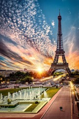 France Paris City Landscape Light Vintage Photo Wall Home Decor – POSTER 20×30