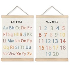 Classroom Wall Decor, Numbers and Alphabet Educational Wall Art Poster, Alpha…