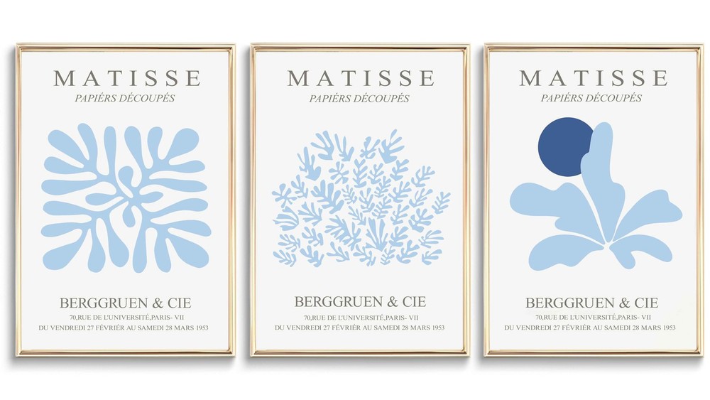 3Pcs Blue Coastal Wall Art Prints Coastal Granddaughter Aesthetic Wall Decor …