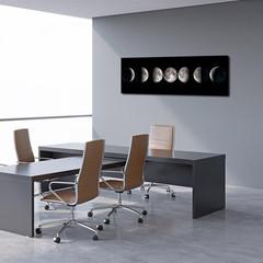 Stunning Black & White Moon Phases Canvas Art for Home or Office Decor 20″x55