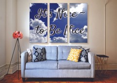 It’s Nice To Be Nice Canvas Print Set Ready To Hang Motivational Quote Wall Art