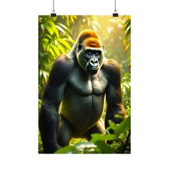 Silverback Gorilla Wildlife Jungle Wall Art Print Premium Matte Vertical Poster