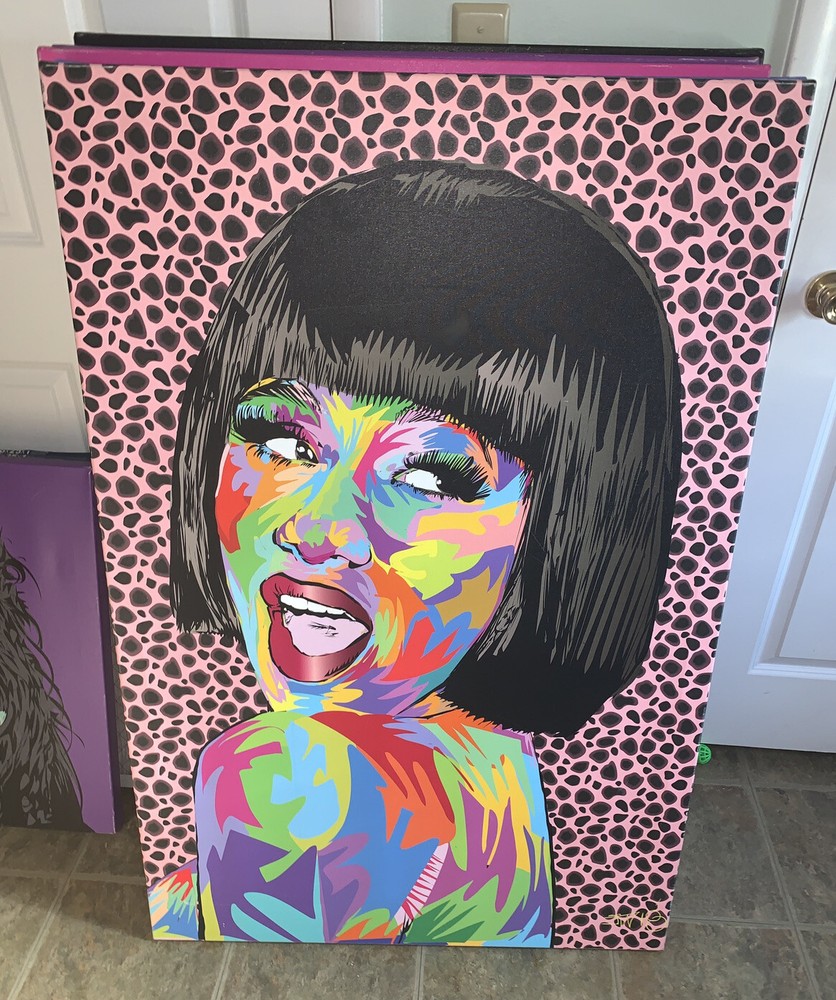 Cardi B Rapper – Modern Canvas Art Print 32”x48″