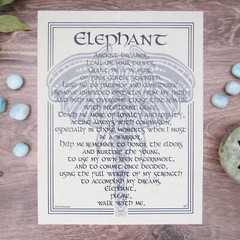 Elephant Prayer Poster 8.5 x 11″ Parchment Print NEW Book of Shadows Page