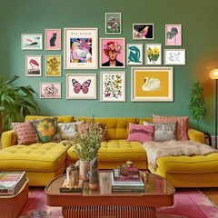 Eclectic Framed Art Prints – 16-Piece Canvas Set for Bedroom & Living Room