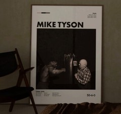 Mike Tyson and Cus D’Amato modern poster, 11×17 12×18 20×30 24×36 inch