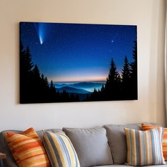Breathtaking Night Sky Filled With Countless Stars, Illuminated By A Wall Art